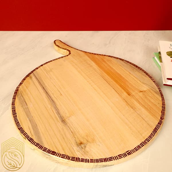 تخته سرو و تخته گوشت چوبی طرح خط میخی کد sh124 — تصویر ۳