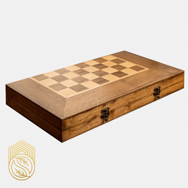 تخته نرد چوبی معرق با مهره کد SH25 — تصویر ۲