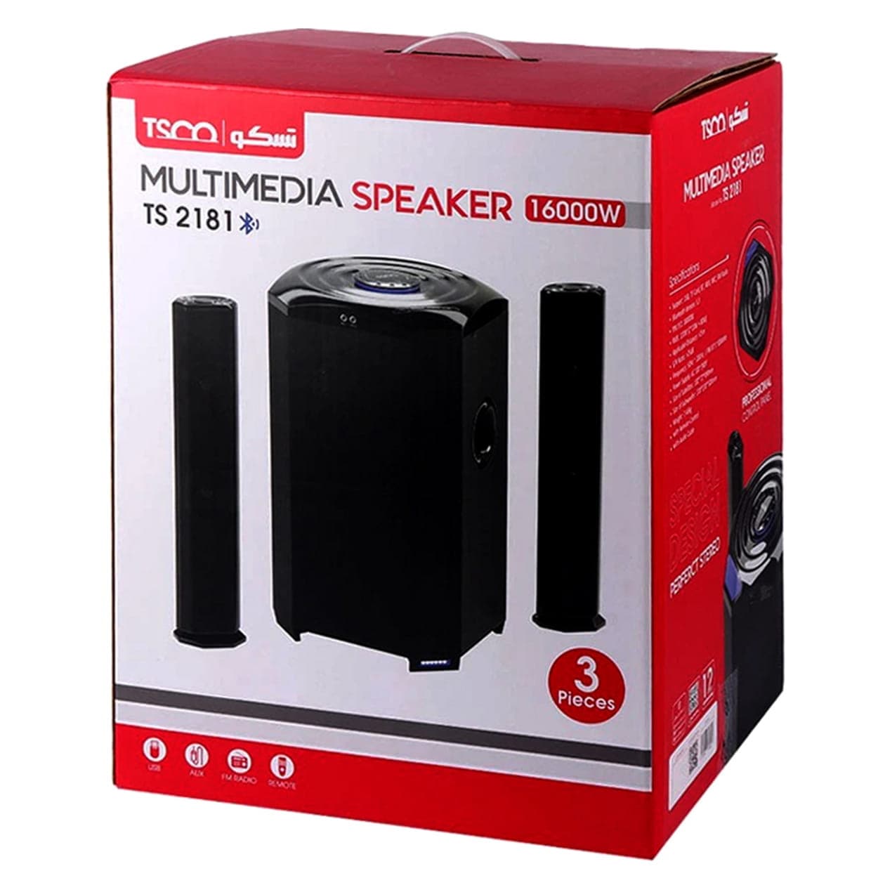 اسپیکر 3 تکه دسکتاپ 2181 TSCO همراه ریموت کنترل — تصویر ۶