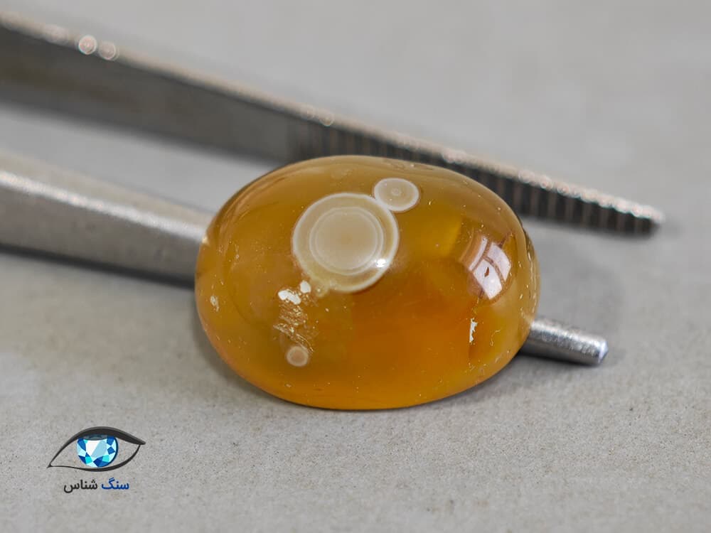 عقیق چشمی زرد طبیعی 1 گرم