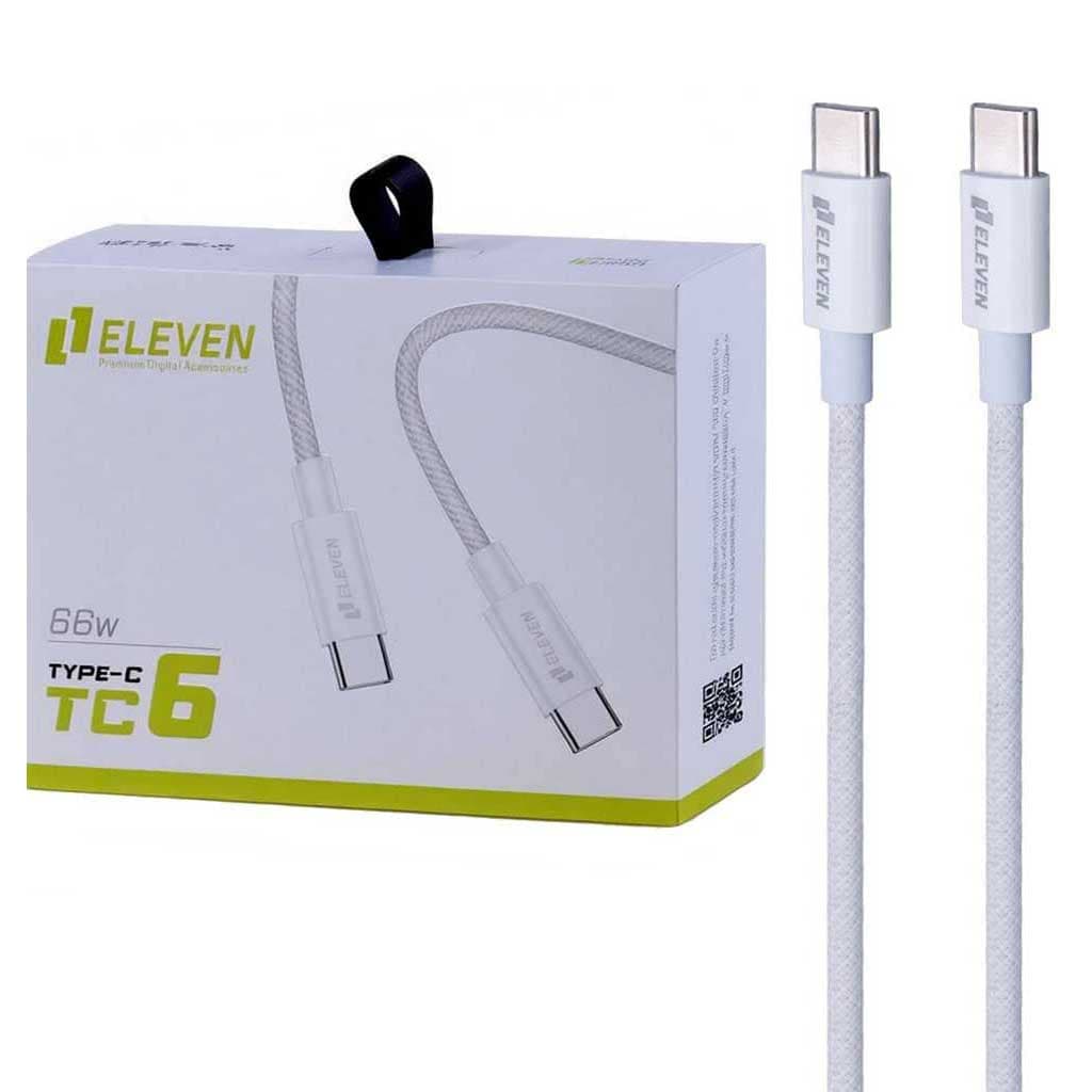کابل شارژ دو سر تایپ سی Eleven TC6 66W طول 1 متر
