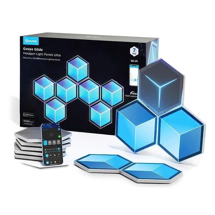 پنل روشنایی هوشمند 7 قطعه Govee Glide Hexagon Ultra Meteor Grey