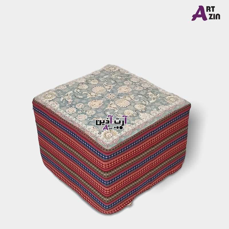 پاف زیر پایی کوتاه مبل راحتی سنتی رویه فرش ماشینی کد: 2-410