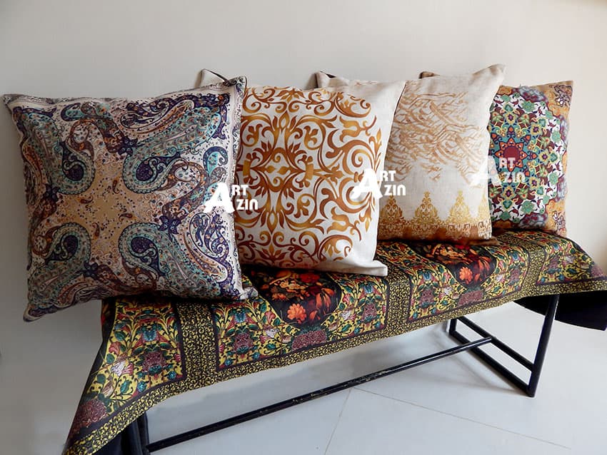 کوسن مبل مخمل طرح کلاسیک فرانسوی کد: 31-601 — تصویر ۴