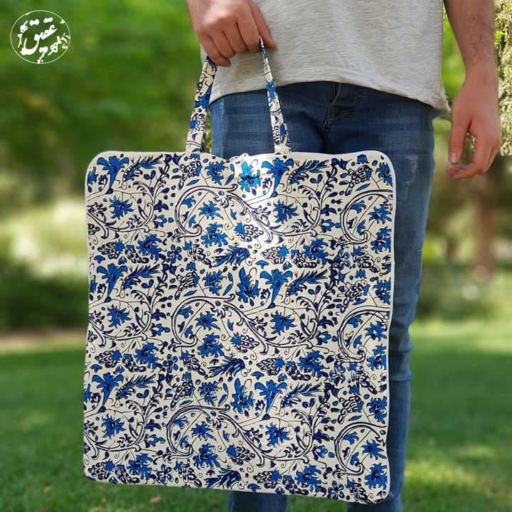 کیف پارچه ای (ساک پارچه ای) قلمکار مخصوص نان کد 3 (عقیق) — تصویر ۲