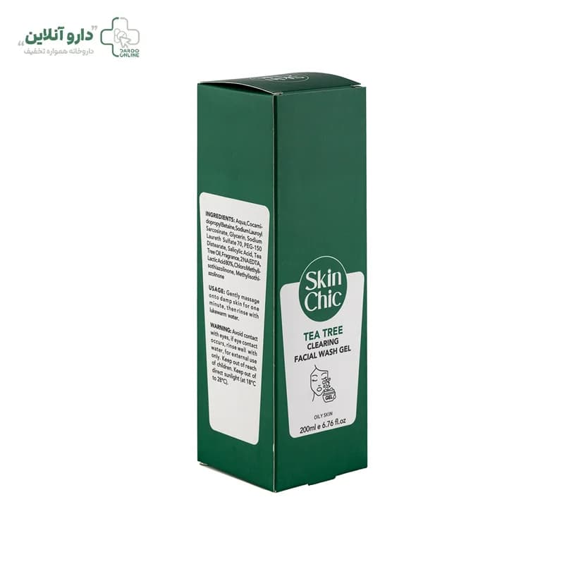 ژل شوینده صورت اسکین شیک مناسب پوست های چرب و آکنه دار حاوی روغن درخت چای حجم 200 میلی لیتر — تصویر ۲