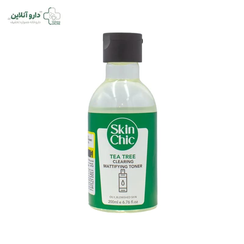 تونر پاک کننده و مات کننده اسکین شیک مناسب پوست های چرب حاوی عصاره درخت چای حجم 200 میلی لیتر