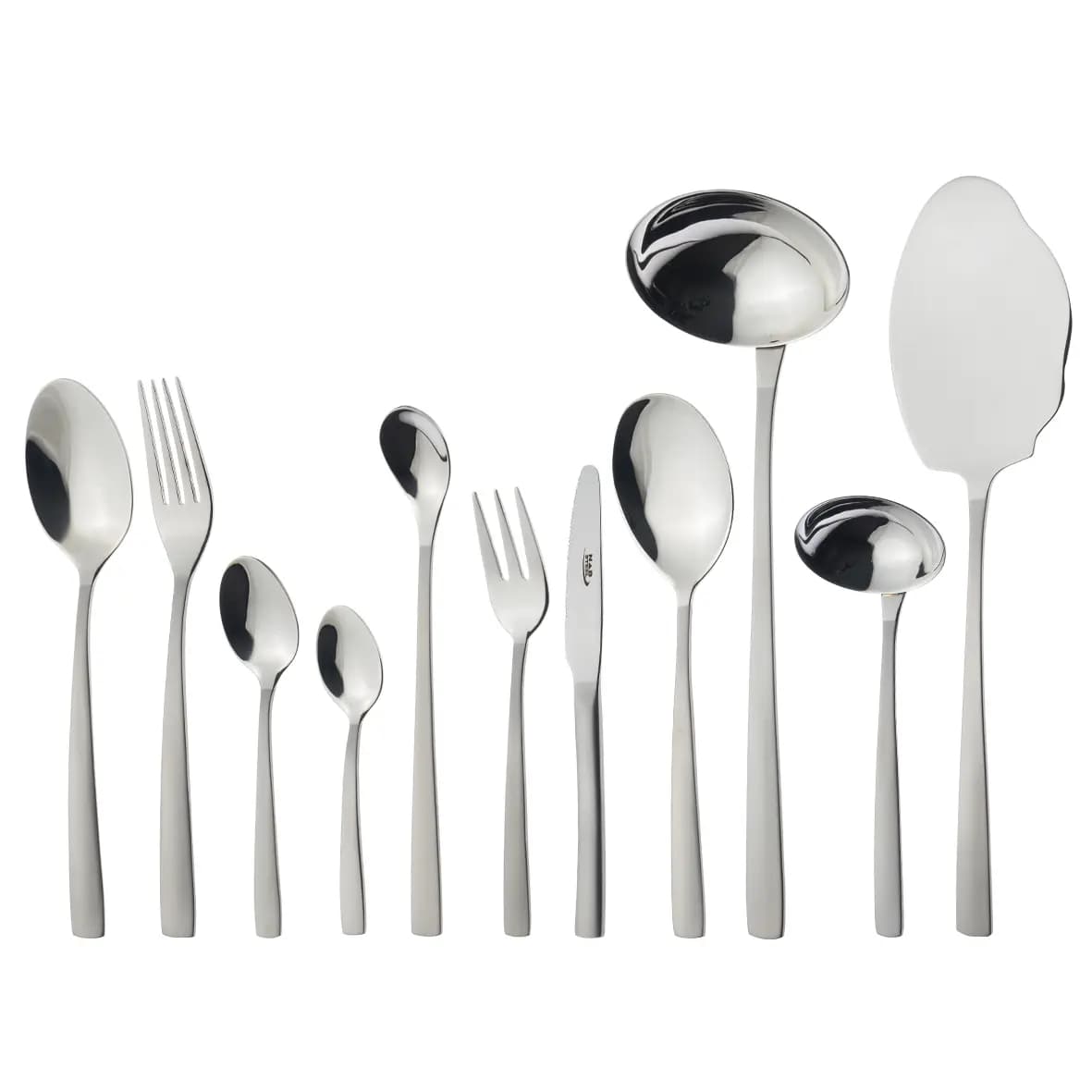 سرویس قاشق چنگال 86 پارچه فلورانس استیل مات و براق (سندبلاست) جعبه چوبی ناب استیل — تصویر ۳