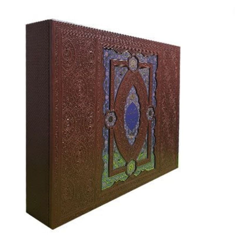 ست شاهنامه رحلی معطر چرم جعبه دار نفیس به همراه 2گلدان مس و پرداز — تصویر ۳