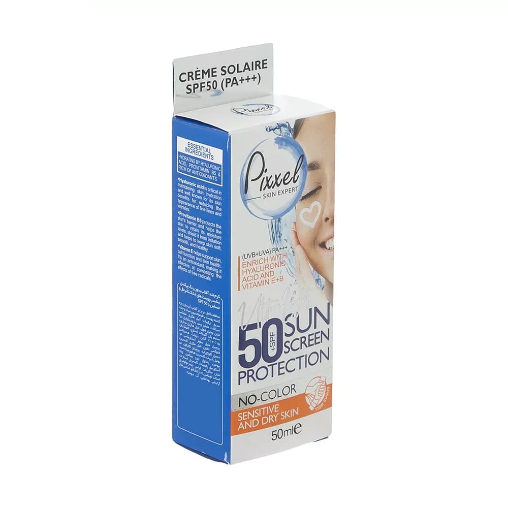 کرم ضدآفتاب بیرنگ پیکسل SPF50 مناسب پوست خشک و حساس حجم 50 میلیلیتر — تصویر ۳