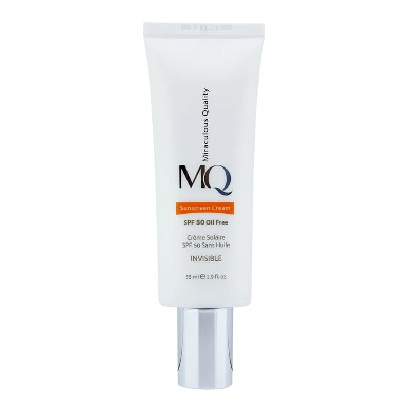 کرم ضدآفتاب بیرنگ ام کیو SPF50 مدل INVISIBLE، مناسب پوستهای چرب، حجم 55 میلیلیتر — تصویر ۸