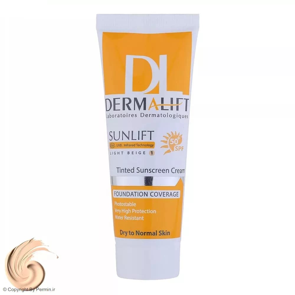 کرم ضد آفتاب رنگی درمالیفت SPF50 شماره 1 مناسب پوست خشک و معمولی 40 میلی لیتر — تصویر ۶