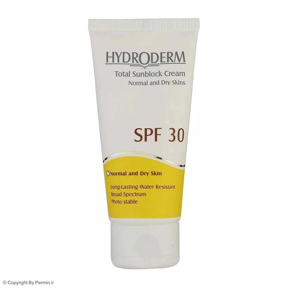 کرم ضدآفتاب بیرنگ هیدرودرم SPF30 مناسب پوست نرمال و خشک حجم 50 میلیلیتر — تصویر ۳