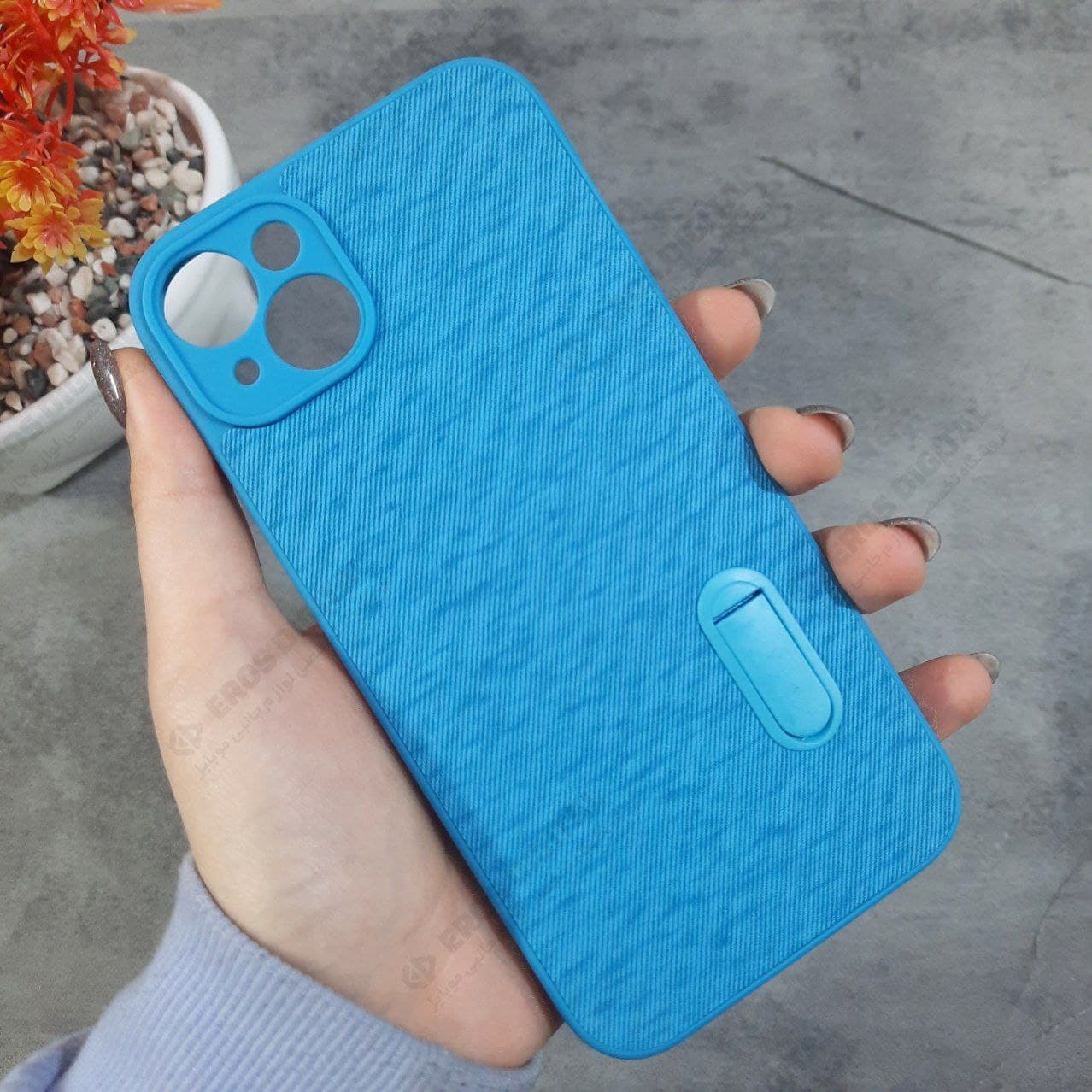 قاب گوشی iPhone 14 Plus ژله ای پشت پارچه استند دار — تصویر ۷