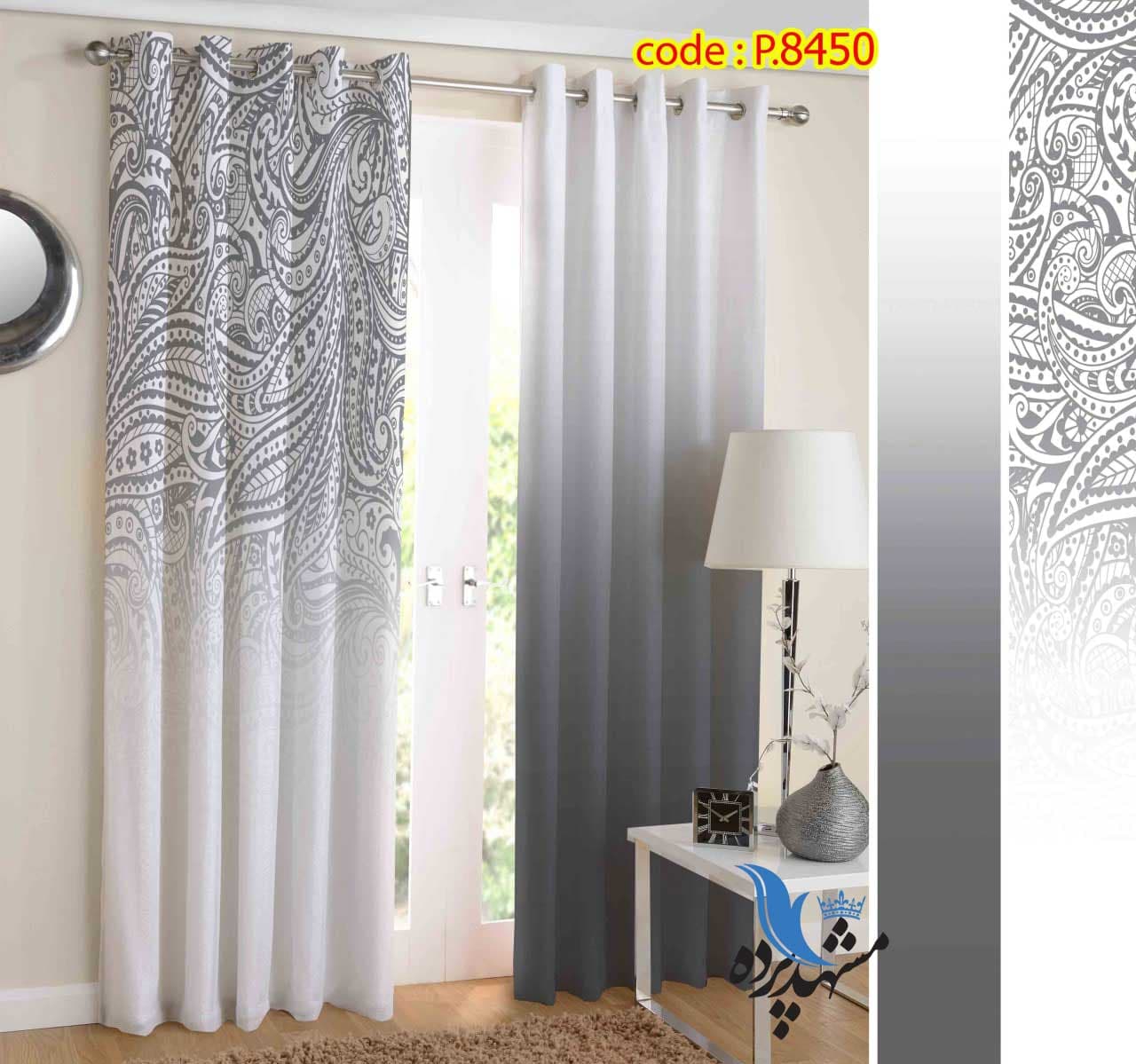پرده پانچ گلدار طرح اسلیمی کد p8450