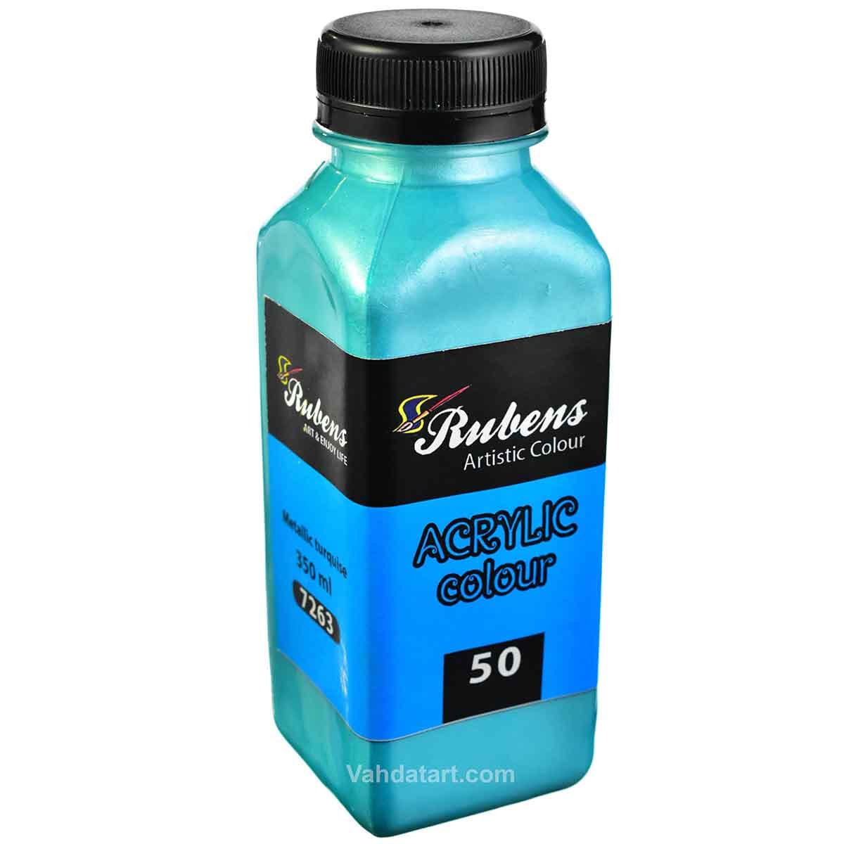 رنگ اکریلیک فیروزه ای متالیک 350 میل روبنس