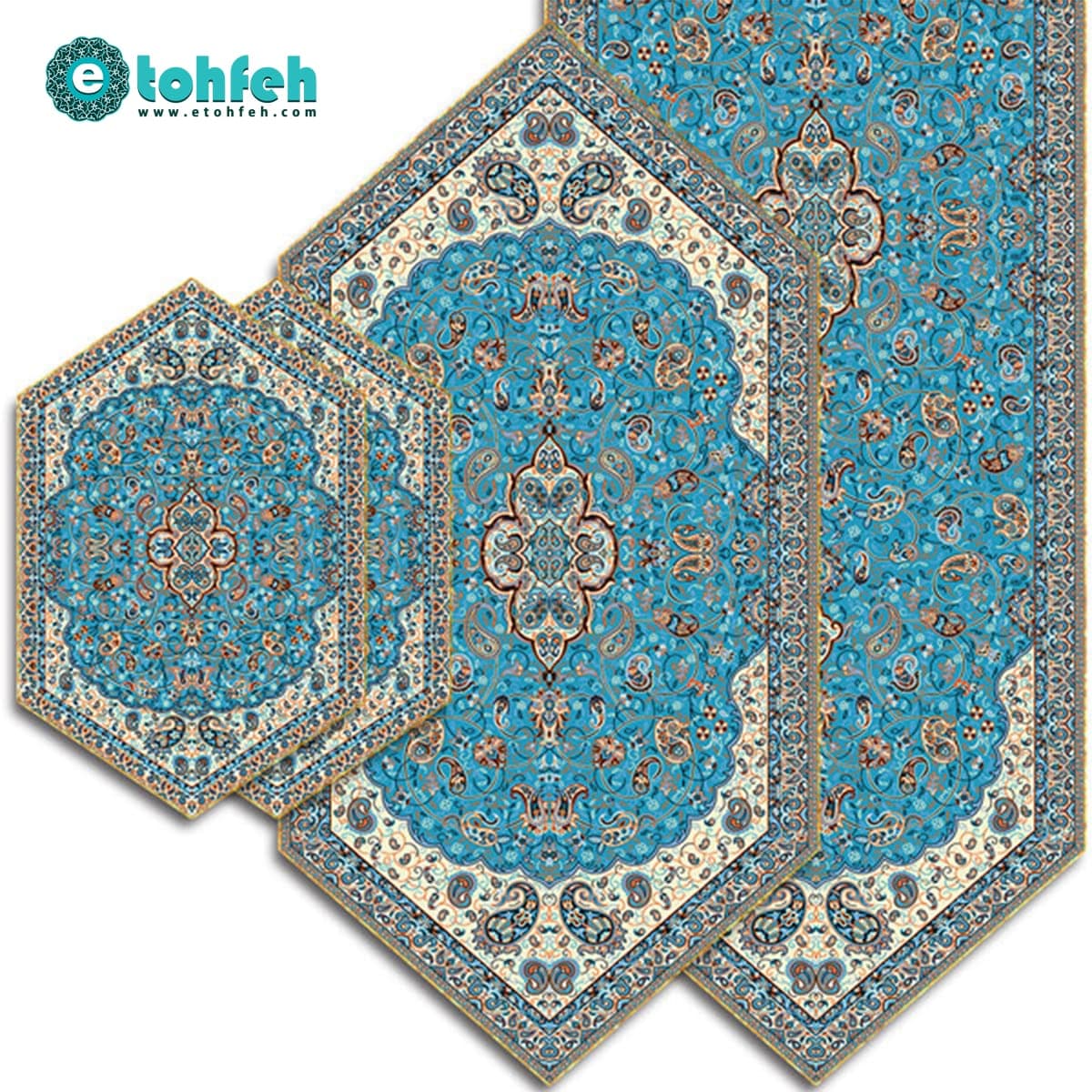 سری سه تکه ترمه طرح شاه عباسی کد ۸۰۷ — تصویر ۲