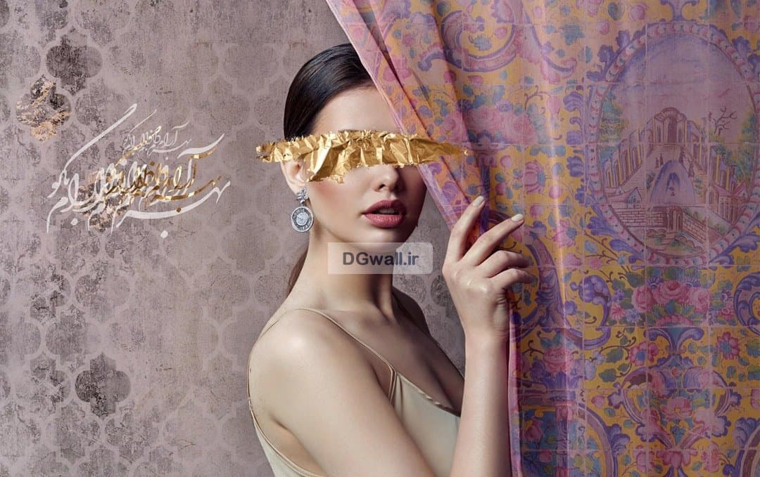 پوستردیواری شعر نستعلیق فارسی طرح دکوراتیو W0174 — تصویر ۲