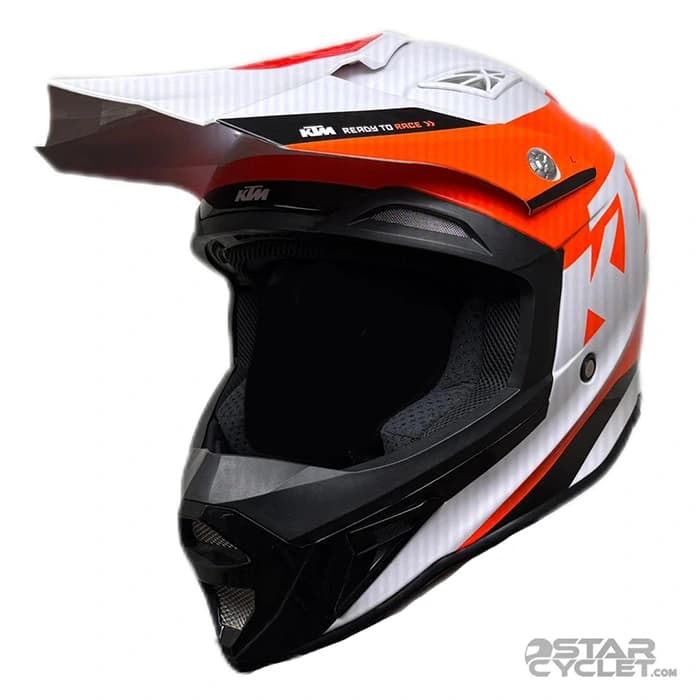 کلاه کاسکت کراسی KTM مدل COMP LIGHT WHITE ORANGE