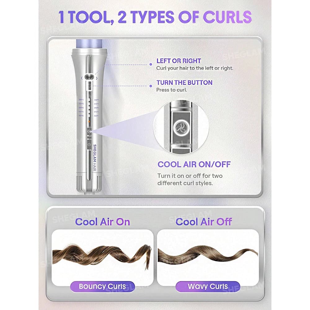 حالت دهنده مو شیگلم Sheglam مدل Cool Lock Airflow Styler سایز 25 میلی متر — تصویر ۳