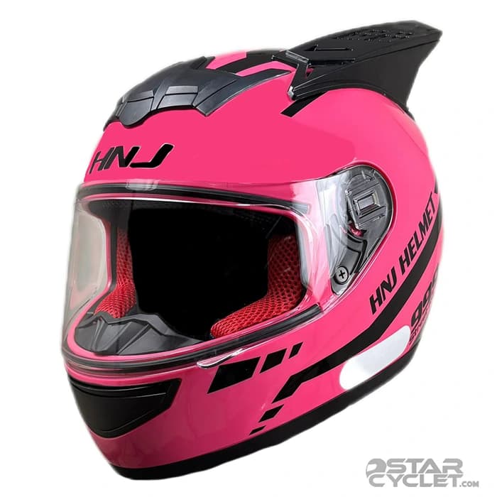 کلاه کاسکت فک ثابت اچ ان جی مدل F939 PINK999 — تصویر ۳