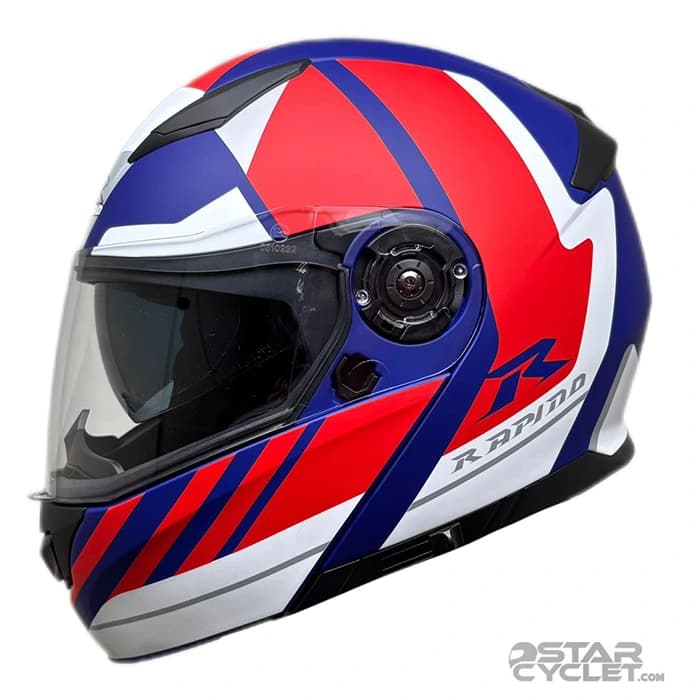 کلاه کاسکت فک متحرک راپیدو مدل 950 MATT BLACK BLUE RED — تصویر ۳