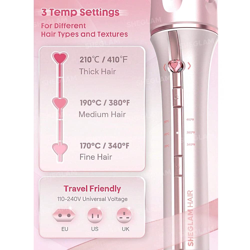 فر کننده فوری شیگلم مدل Sheglam Cupid’s Charm One-Touch Instant Curle سایز 19 میلی متر — تصویر ۲