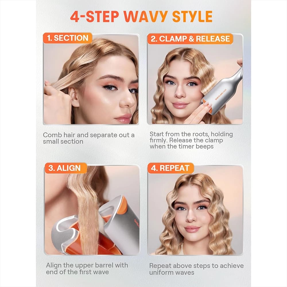 دستگاه فر مو ساحلی شیگلم Sheglam مدل Beach Babe Hair Waver سایز 25 میلی متری — تصویر ۴