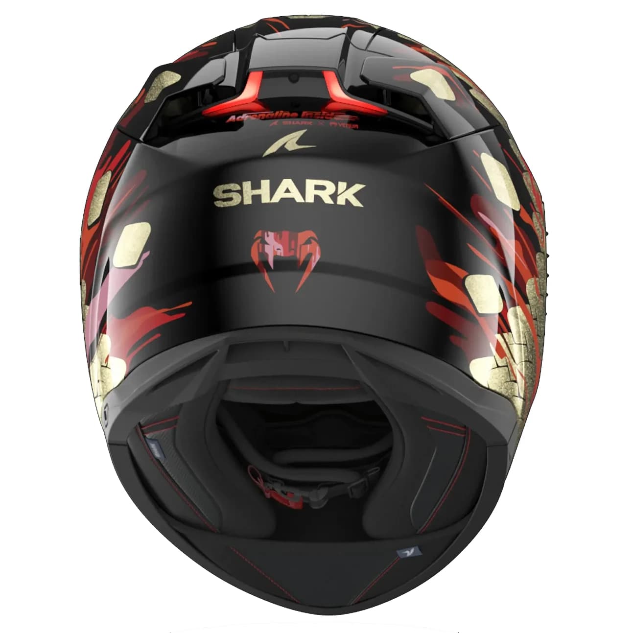 کلاه کاسکت فک ثابت شارک مدل SKWAL i3 VENUM BLACK RED GOLD — تصویر ۵