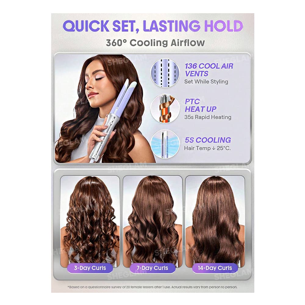 حالت دهنده مو شیگلم Sheglam مدل Cool Lock Airflow Styler سایز 32 میلی متر — تصویر ۴