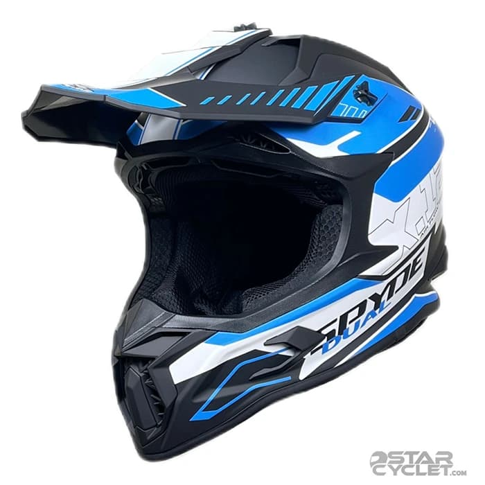کلاه کاسکت کراسی RAPIDO مدل 635 MATT BLACK BLUE