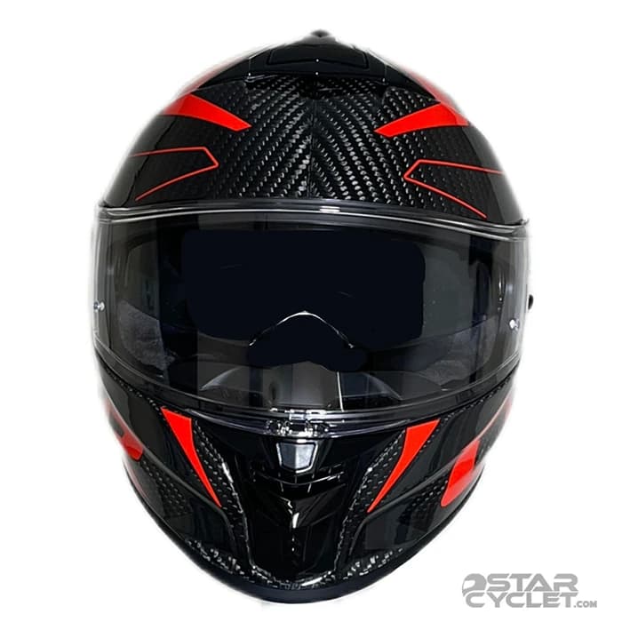 کلاه کاسکت فک ثابت راپیدو مدل 101SV CARBON GLOSSY RED — تصویر ۴