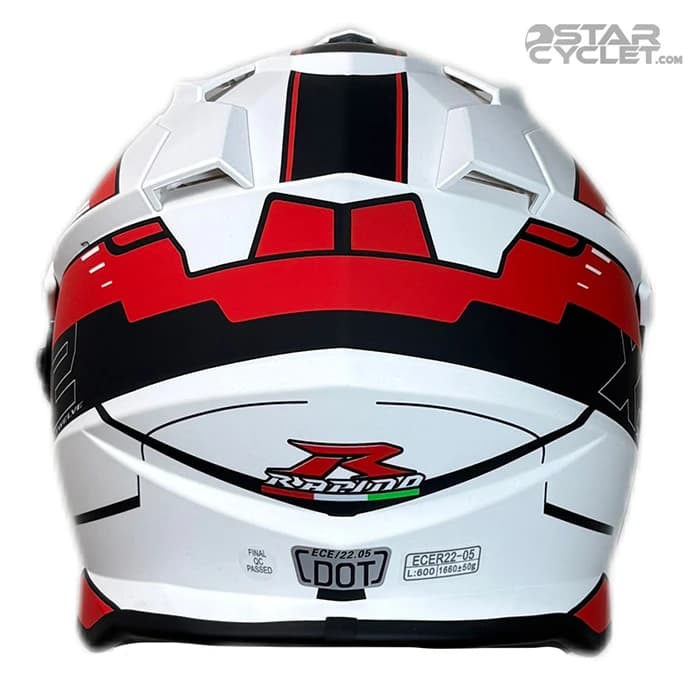 کلاه کاسکت اندروی RAPIDO مدل 632 WHITE BLACK RED — تصویر ۳