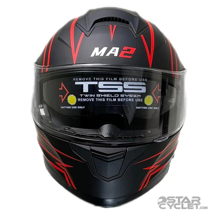 کلاه کاسکت فک متحرک MA2 مدل 965 GRAPHIC MATT RED — تصویر ۵