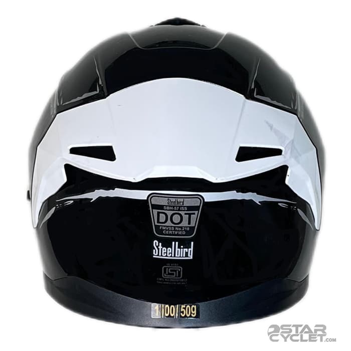 کلاه کاسکت فک ثابت استیل برد مدل SBH57 FIGHTER GLOSSY BLACK WHITE — تصویر ۵