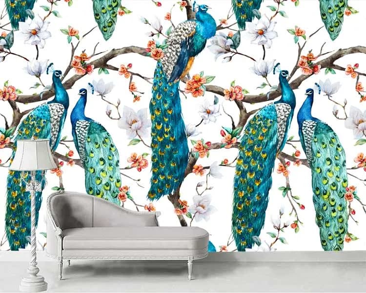 پوستر سه بعدی طرح نقاشی طاووس