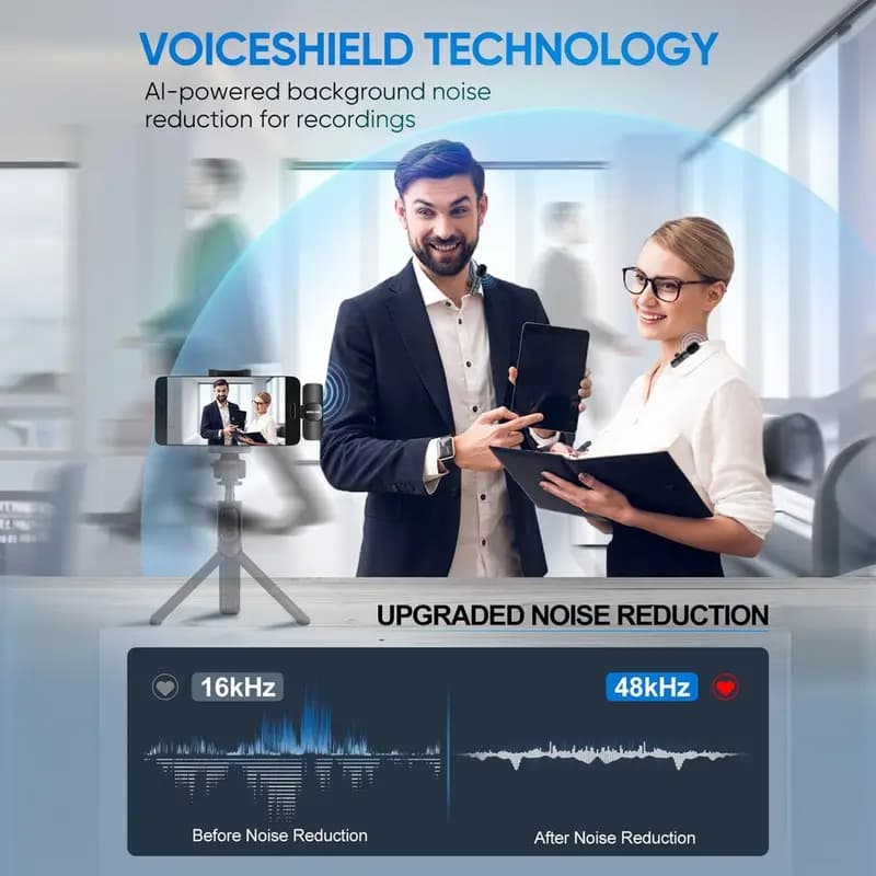 میکروفون یقه ای گرین مدل GREEN 3 IN 1 WIRELESS MICROPHONE همراه با گارانتی معتبر — تصویر ۵
