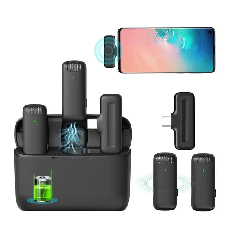 میکروفون یقه ای بیسیم لایتنینگ گرین مدل GREEN 2 IN 1 WIRELESS MICROPHONE LIGHTNING همراه با گارانتی معتبر — تصویر ۳