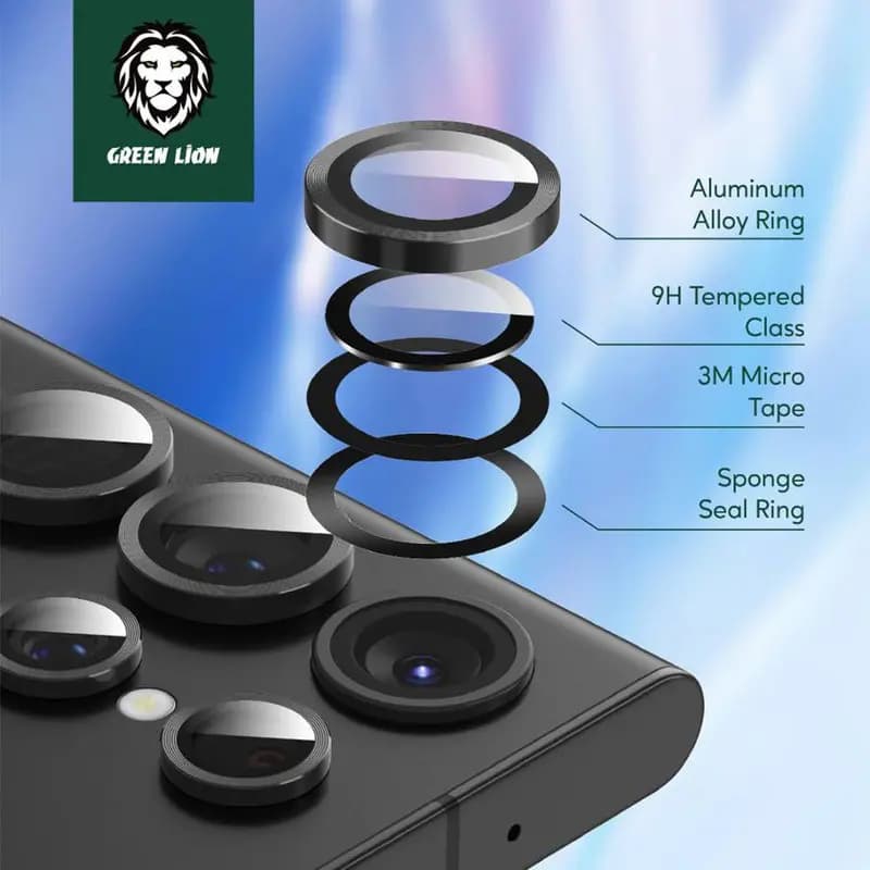 محافظ لنز سامسونگ اس 23 اولترا گرین مدل GREEN CAMERA LENS ARMOR S23 ULTRA — تصویر ۶