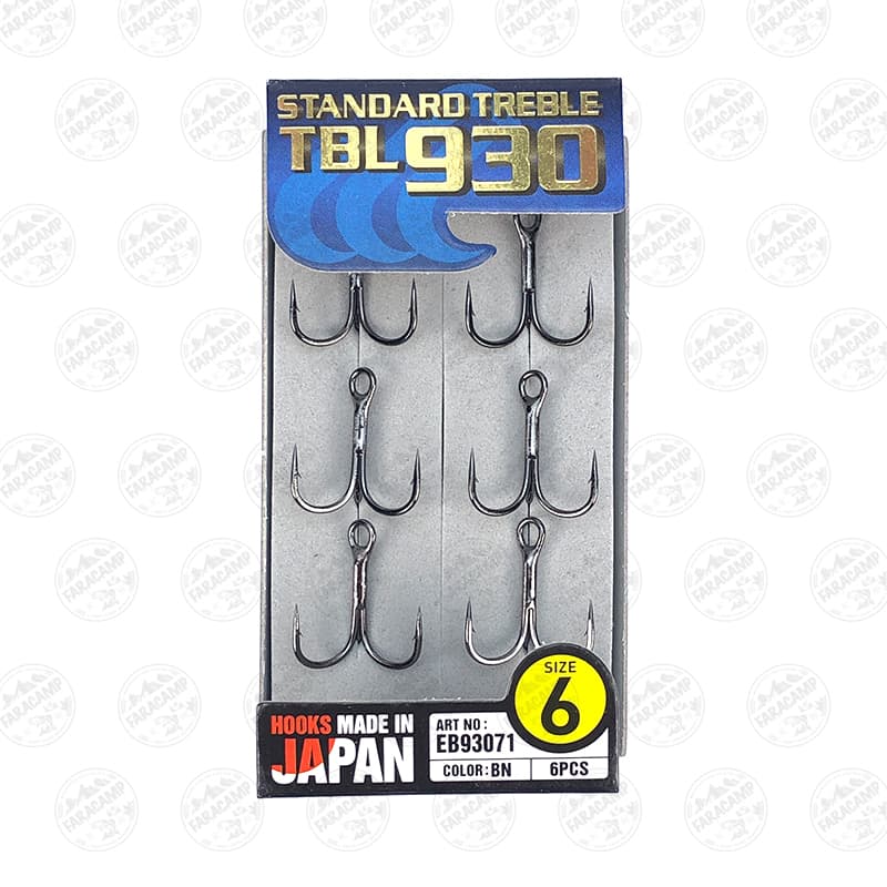 قلاب سه شاخ هایابوسا ژاپن نیکل مشکی سایز ۶ بسته ۶ عددی Hayabusa TBL930,CL:NB,size 6,#6