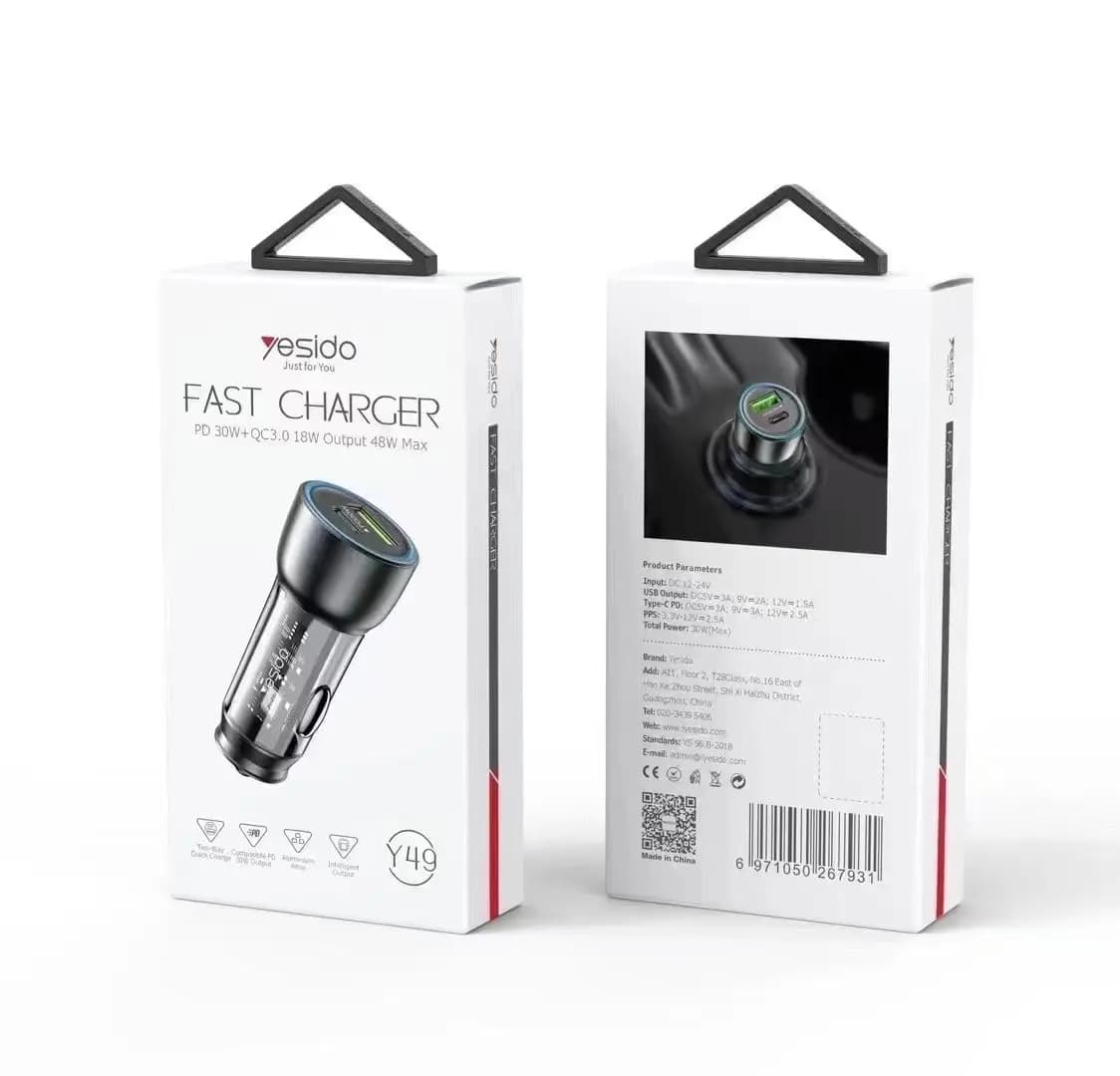 شارژر فندکی یسیدو مدل YESIDO Y49 SUPER FAST 18W — تصویر ۲