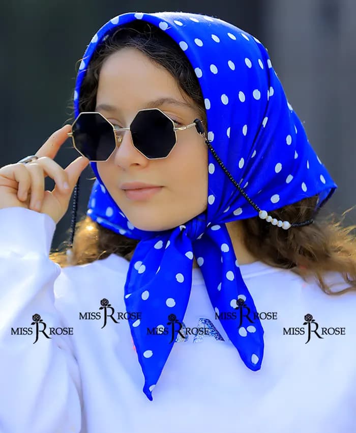 مینی اسکارف توپی آبی