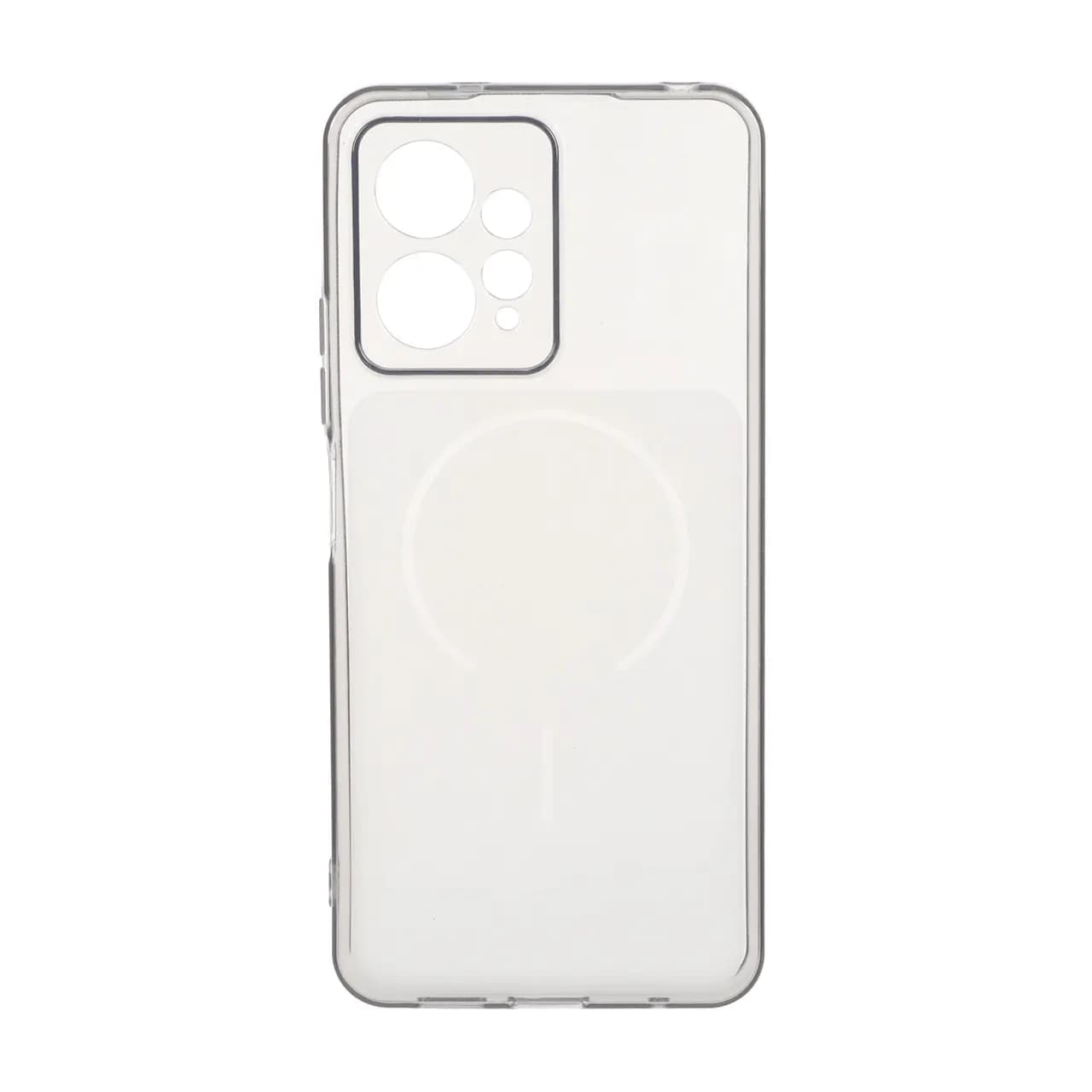 قاب ژله ای شفاف مستطیلی طرح مگ سیف محافظ لنزدار Xiaomi Redmi Note 12 4G – مشکی — تصویر ۲