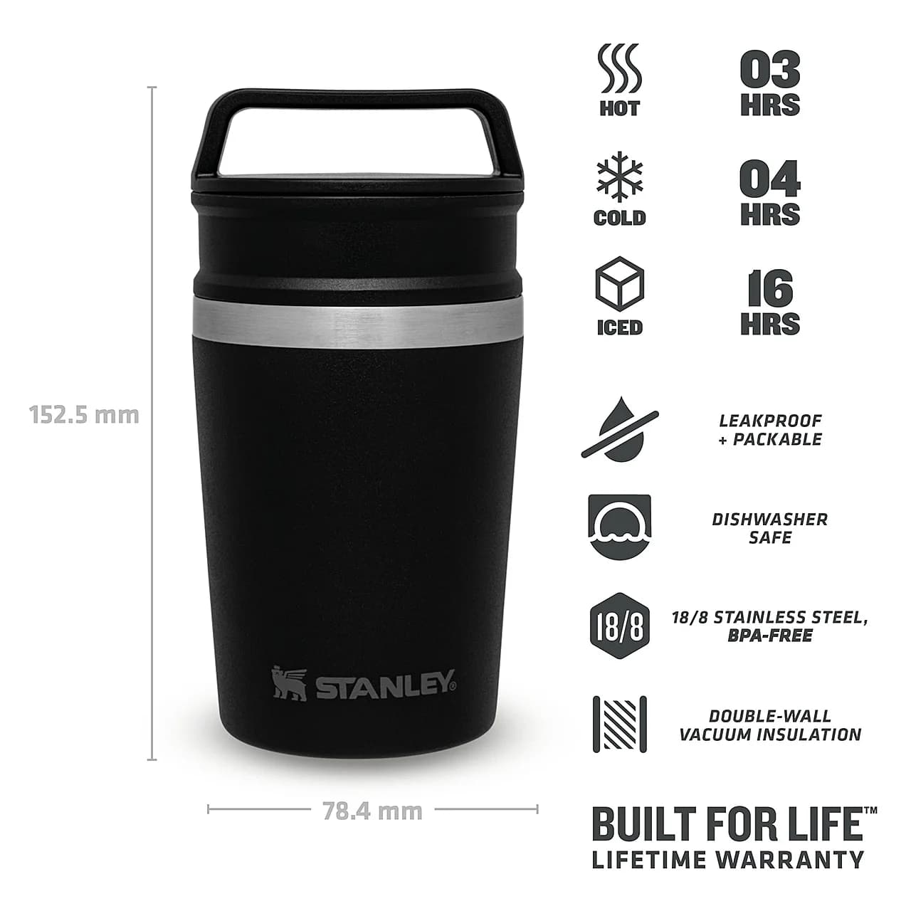 ماگ سفری Stanley مدل The Shortstack ظرفیت 0.23 لیتر — تصویر ۳