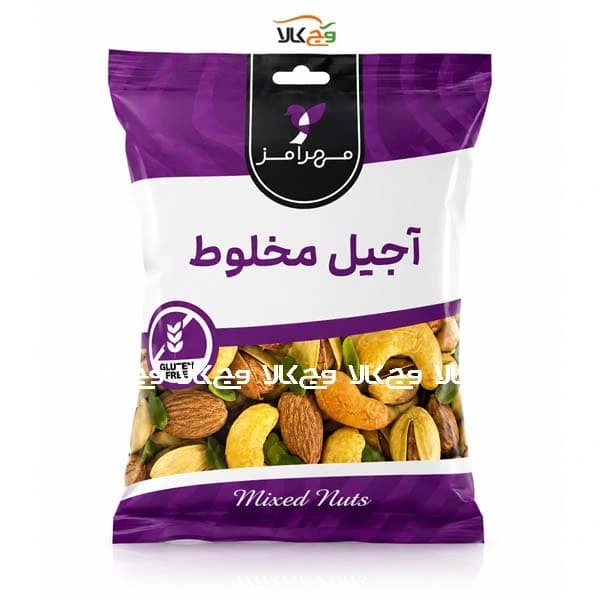 آجیل فاقد گلوتن مخلوط مهرامز – 100 گرمی