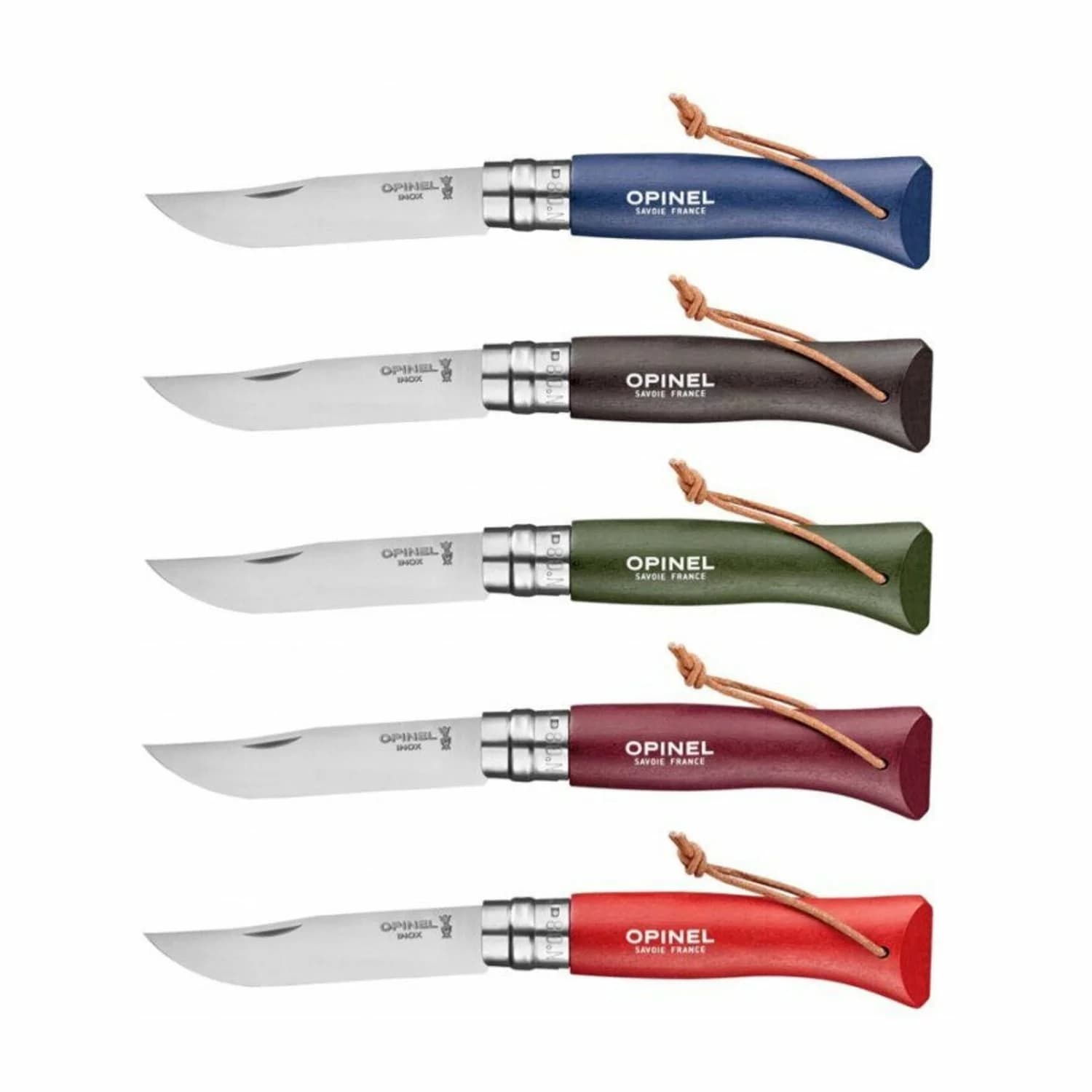 چاقو اپینل 08 استنلس با بند Opinel No.08 Stainless Steel Folding Knife with Lanyar – Dark Brown — تصویر ۷