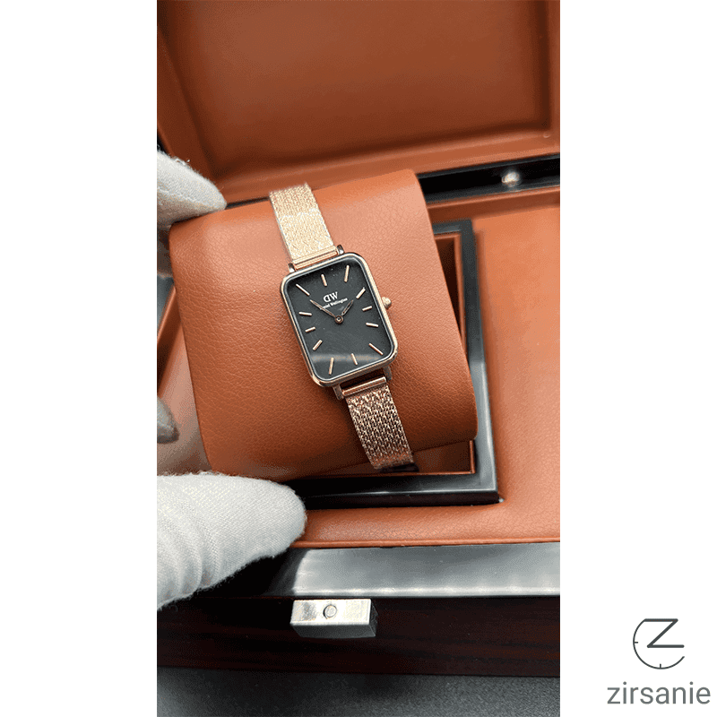 ساعت مچی زنانه دنیل ولینگتون Daniel Wellington Quadro Pressed Black Rosegold — تصویر ۱۱