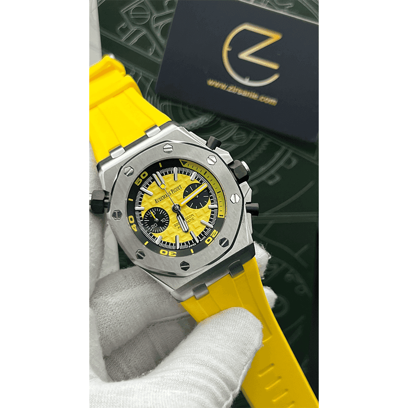ساعت مچی مردانه اودمار پیگه افشور Audemars Piguet OffShore Chronograph Silver Yellow — تصویر ۶