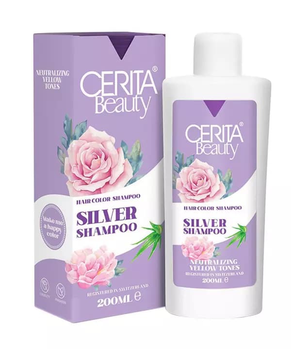 شامپو رنگساژ سریتا مدل Silver ۲۰۰ میلی لیتر Cerita Hair Color Silver Shampoo ۲۰۰ ml