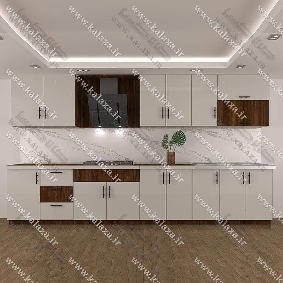 کابینت آماده هایگلاس ایرانی ۴ متری دستگیره ای